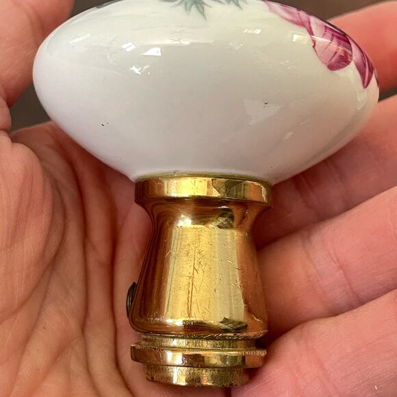 Vintage Porcelain Door Knob Floral Hand Painted? White with Flowers Single - Picture 13 of 16